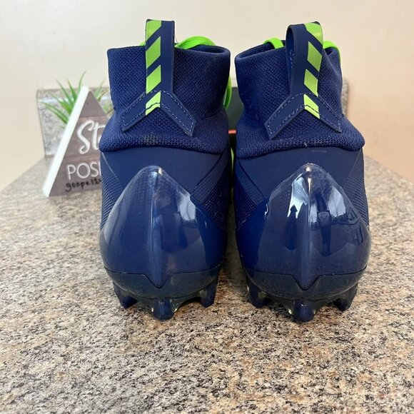 Nike Vapor Untouchable Pro 3 Cleats Seahawks Neon Green Navy AO3021-400 Size 16‎ main image 5